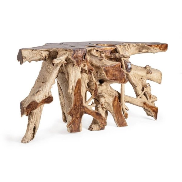Consolle in Radice di Teak Marrone Rustica da Interno - ROSE