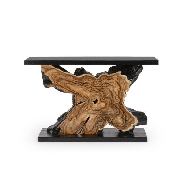Alternative view of Consolle Teak Marrone Rustica da Interno 120x40 cm - MIA