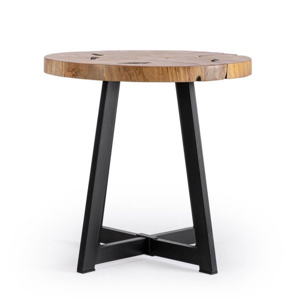 Alternative view of Tavolino in Teak Marrone Industriale da Interno 50 cm - MIRANDA