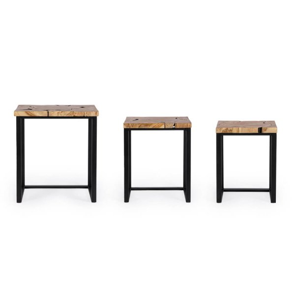 Alternative view of Tavolini in Teak Marrone Industriale da Interno - MIRANDA