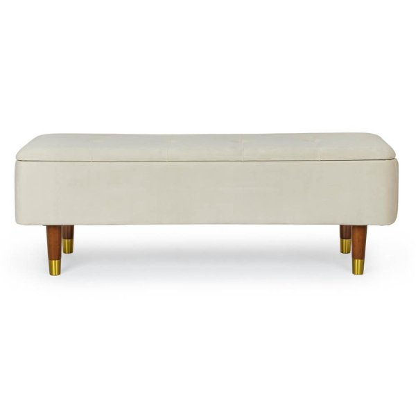 Alternative view of Panca Contenitore Velluto Beige Moderno da Interno - COMFY