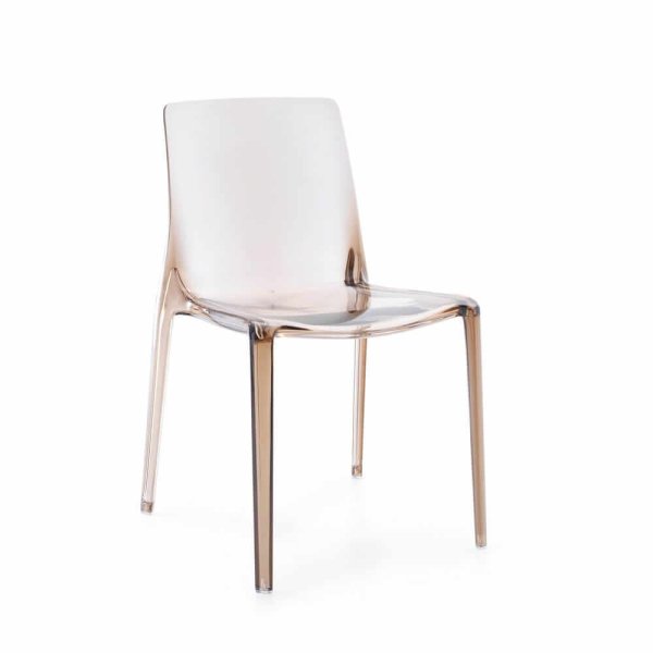 Set 4 Sedie con Braccioli Policarbonato Trasparente Moderno - OLIVIA