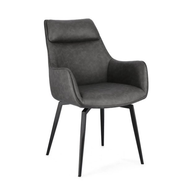 Poltrona in Ecopelle moderna (2 Pezzi) - MILES - Nero