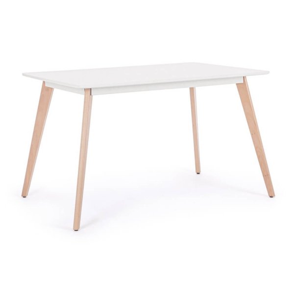 Tavolo Legno Bianco Scandinavo da Interno 120x80 - AURORA