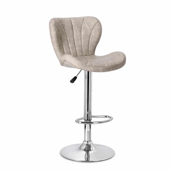 Set 2 Sgabelli Bar Acciaio Grigio Scuro Moderno da Interno - HAMPTON