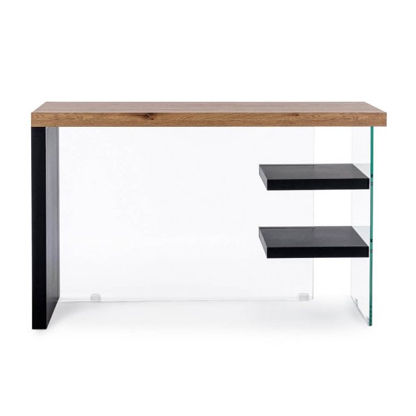Alternative view of Scrivania Legno Nero Industriale da Interno 120x50 - SARA
