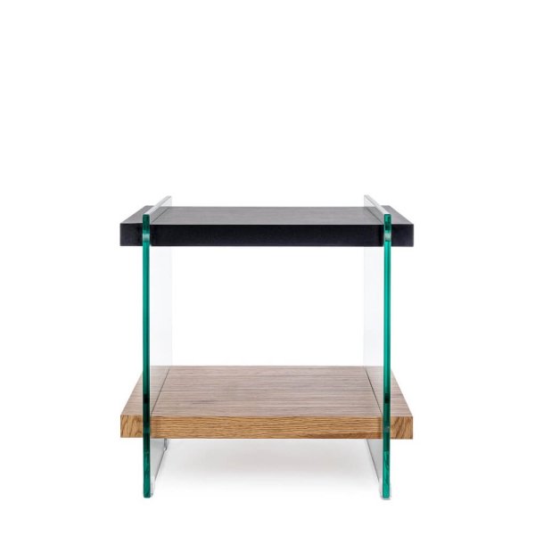 Alternative view of Tavolino 2 Piani Legno Nero Moderno da Interno 50x50 - SARA