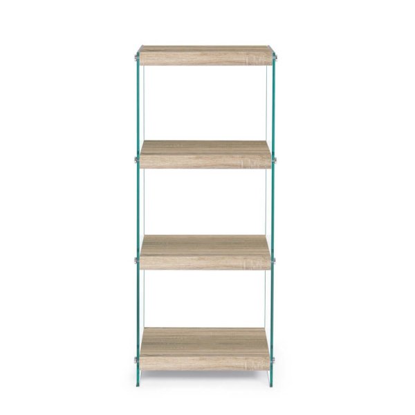 Alternative view of Libreria 4 Ripiani Legno Marrone Moderna da Interno - SARA