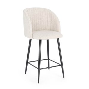 Set 2 Sgabelli Cucina Bouclé Nero Moderno da Interno - FELICIA