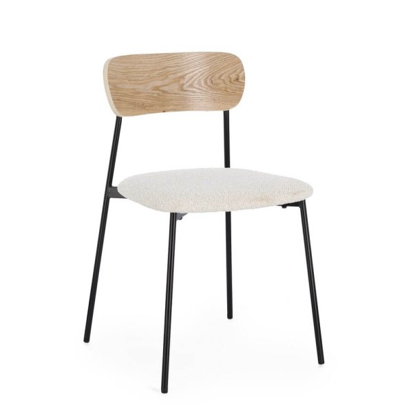 Sedia moderna in acciaio (2 Pezzi) - BELLA - Bianco