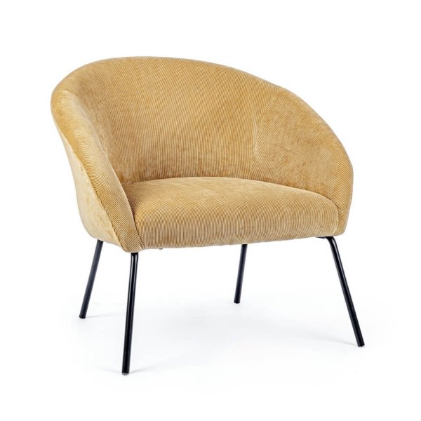 Poltrona di design moderno in Velluto - AKARI - Marrone chiaro