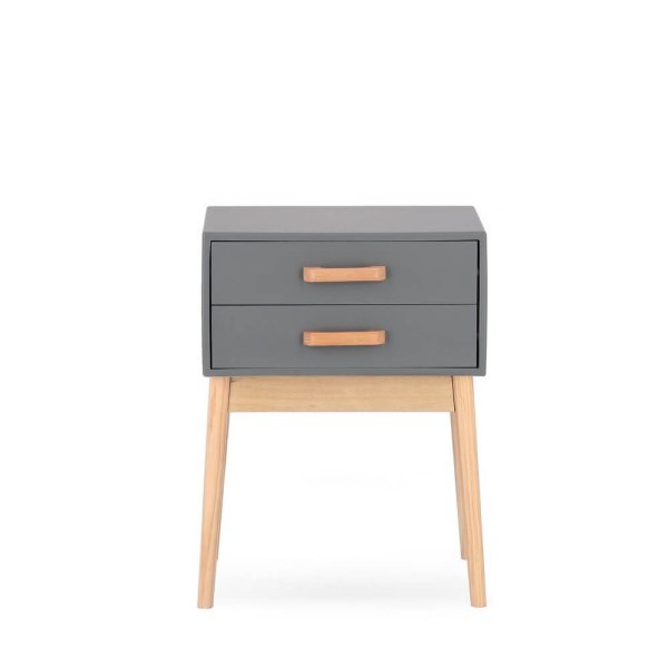 Alternative view of Cassettiera 2 Cassetti Legno Grigio Moderna da Interno - EXCEPTIONAL