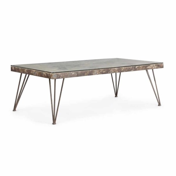 Tavolino Acciaio Grigio Scuro Industriale da Interno 140x75 - OCEANIA