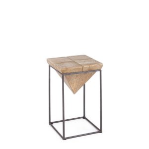 Sgabello Legno Marrone Industriale H46 da Interno - SAMUEL