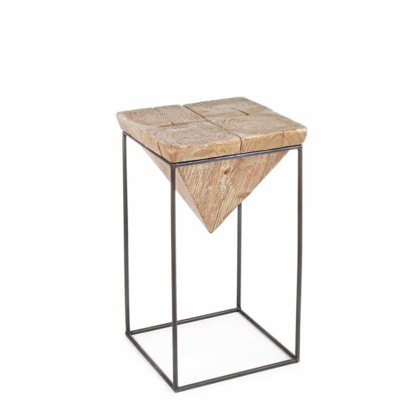 Sgabello Legno Nero Industriale da Interno H55 cm - CHEOPE