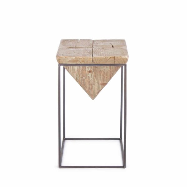 Alternative view of Sgabello Legno Nero Industriale da Interno H55 cm - CHEOPE