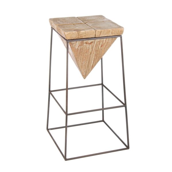 Sgabello Bar Legno Marrone Industriale da Interno H70 - SAMUEL