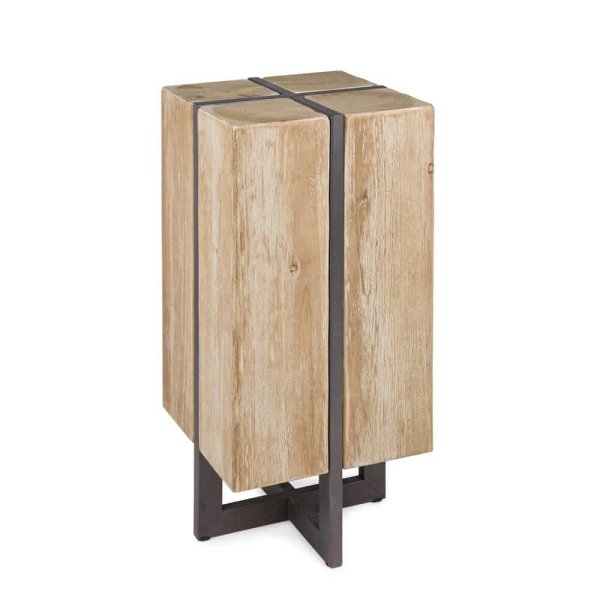 Sgabello Bar Legno Marrone Industriale H70 cm - WYATT