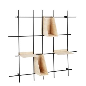 Mensola da Parete Legno Nero Moderna da Interno 105x105 - ELENA