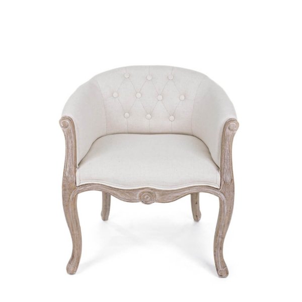 Alternative view of Set 2 Poltrone Tessuto Beige Legno Marrone Rustico da Interno - MAXWELL