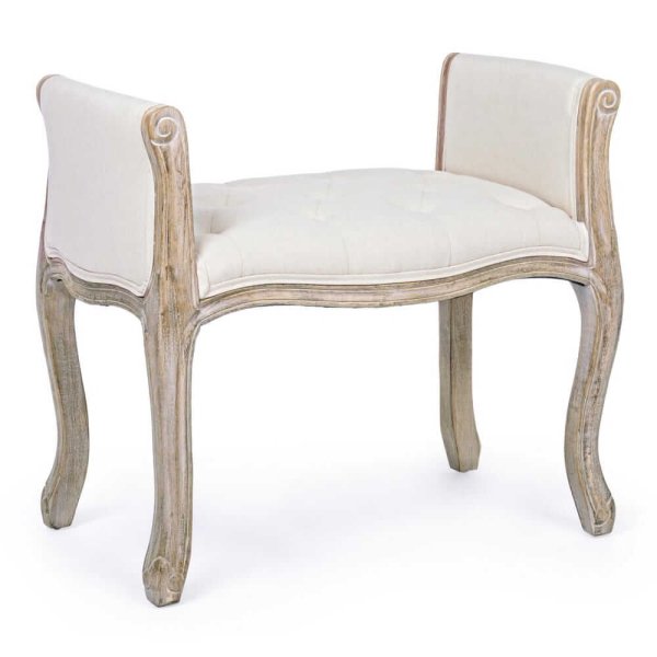 Set 2 Panche Legno Bianco Stile Rustico da Interno - GRETA