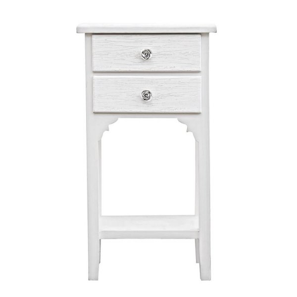 Alternative view of Mobiletto 2 Cassetti Legno Bianco Rustico da Interno - BLAINE