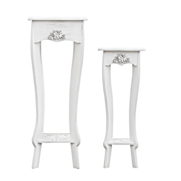 Alternative view of Porta Lampada Legno Bianco Rustico da Interno - BLAINE