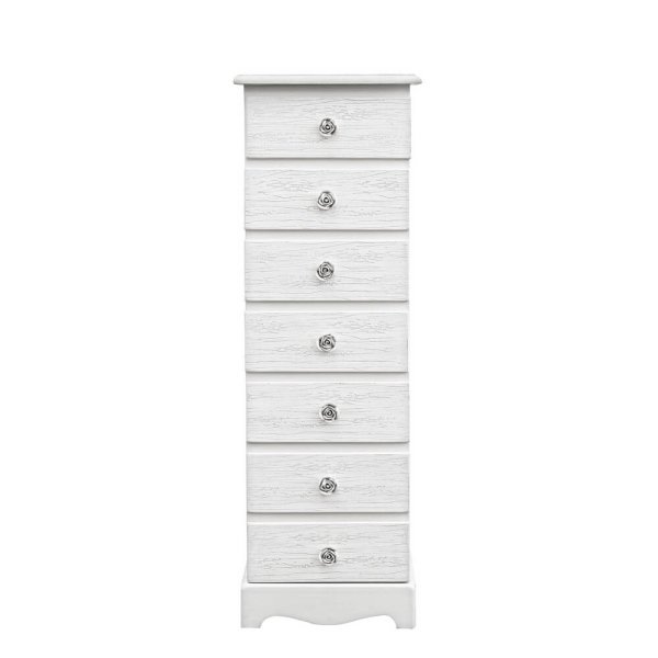 Alternative view of Cassettiera 7 Cassetti Legno Bianco Stile Classico da Interno - BLAINE