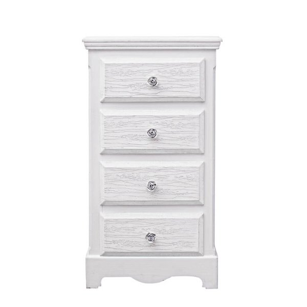 Alternative view of Cassettiera 4 Cassetti Legno Bianco Rustico da Interno - BLAINE