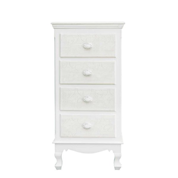 Alternative view of Cassettiera MDF Impiallacciato Bianco Stile Classico da Interno - ALBINE
