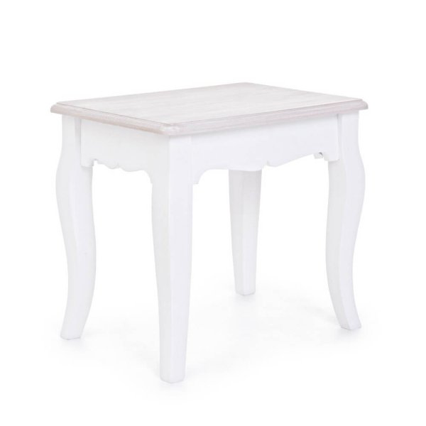 Sgabello Legno Bianco Rustico da Interno - CAROLINE