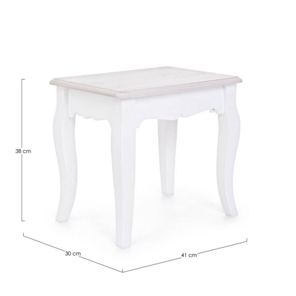 Alternative view of Sgabello Legno Bianco Rustico da Interno - CAROLINE