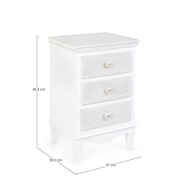 Alternative view of Cassettiera Legno Bianco Stile Romantico da Interno - CAROLINE