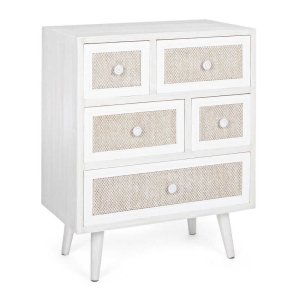 Cassettiera Legno Bianco Rustico da Interno - EVERETT