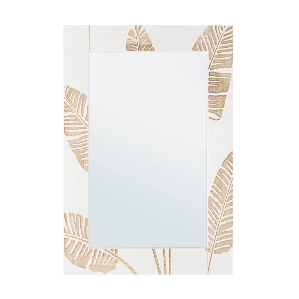 Specchio Legno Bianco Boho da Interno - FLORA