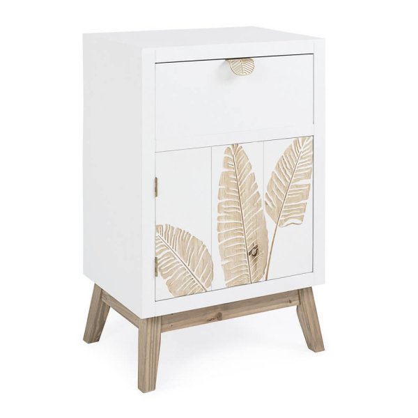 Mobiletto Legno Bianco Moderno da Interno - FLORA