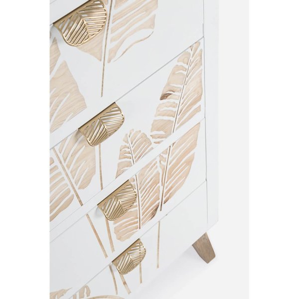 Alternative view of Cassettiera Legno Bianco Boho da Interno - FLORA