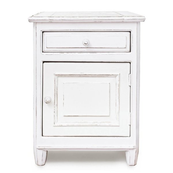 Alternative view of Comodino Legno Bianco Rustico da Interno - CORINNE