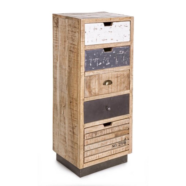 Cassettiera Legno Marrone Rustica da Interno - THEODORE