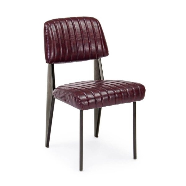 Set 2 Sedie in Similpelle Marrone Industriale da Interno - BRYCE