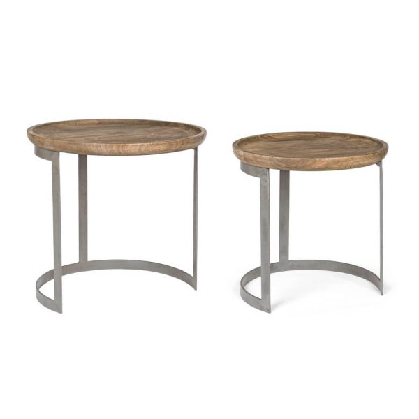 Tavolini Legno Marrone Industrial da Interno - LUNA