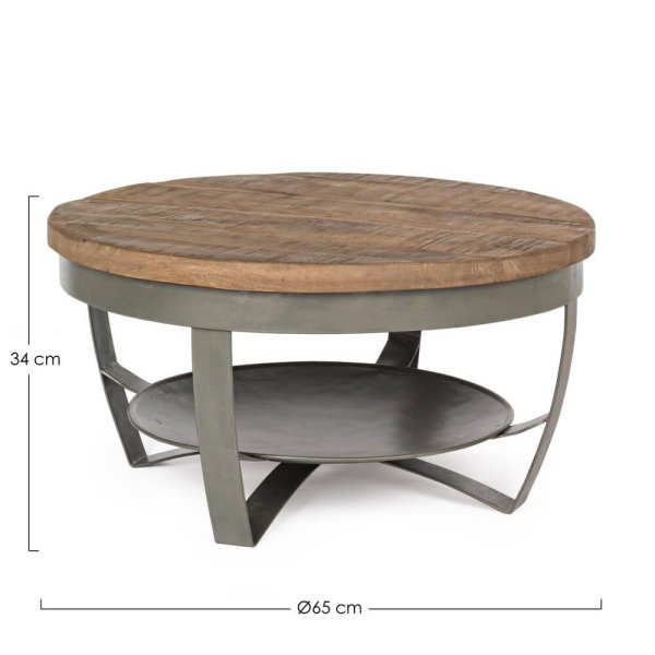 Alternative view of Tavolino Legno Marrone Industriale da Interni 65 cm - LUNA