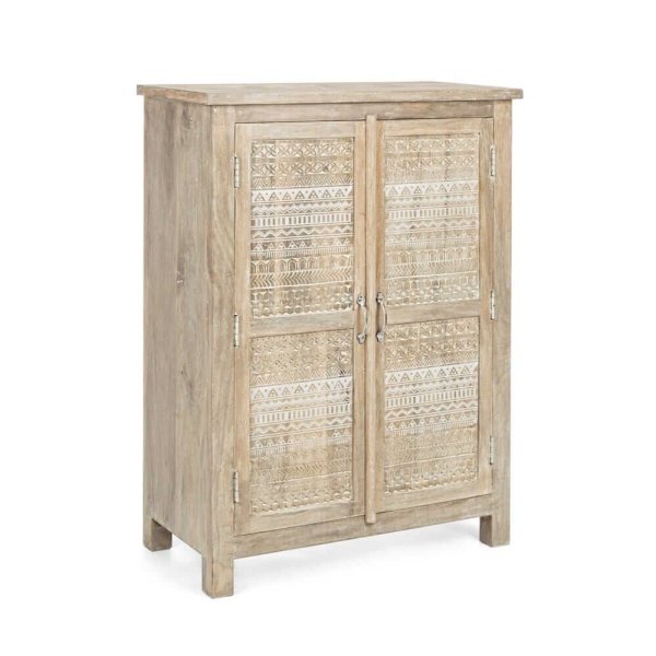 Mobile 2 Ante Legno Naturale Boho da Interno - LENA