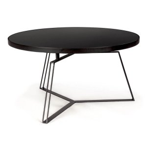 Tavolino Vetro Nero Moderno da Interno Ø70 cm - MIRIAM