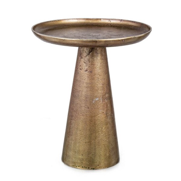 Tavolino in Acciaio Oro Industriale da Interno Ø39 cm - FUSION