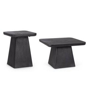 Tavolini Quadrati Legno Nero Moderni da Interno - VINTAGE