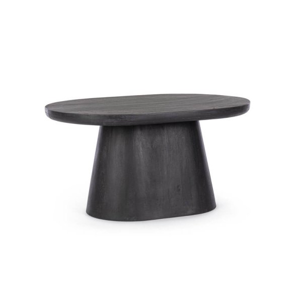 Tavolino Ovale Legno Nero Moderno da Interno 80x56 - VINTAGE