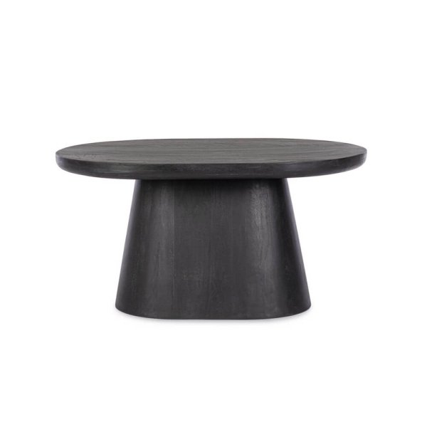 Alternative view of Tavolino Ovale Legno Nero Moderno da Interno 80x56 - VINTAGE