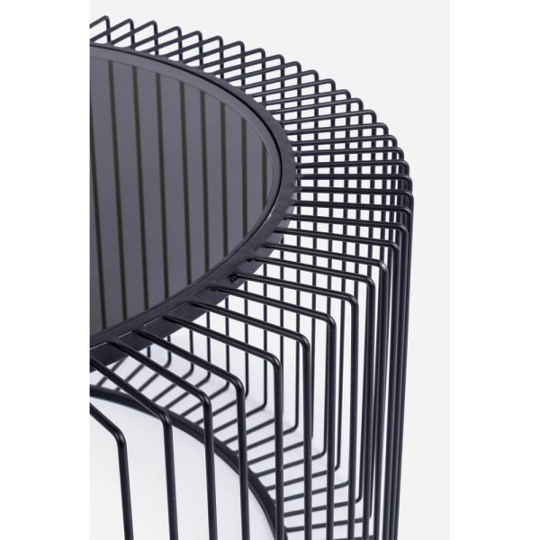 Alternative view of Tavolino Vetro Nero Moderno da Interno 80 cm - TRANQUIL