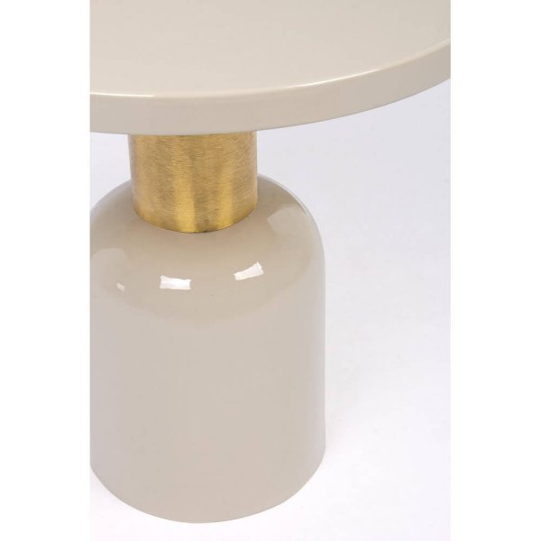 Alternative view of Tavolino Rotondo Acciaio Beige Moderno da Interno 50 cm - KALEB